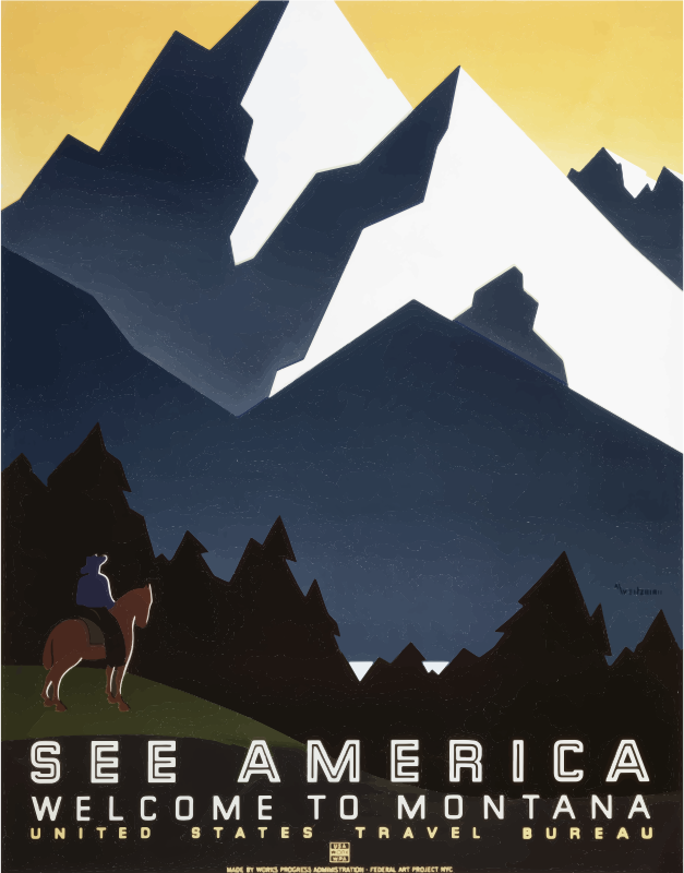 Vintage Travel Poster Montana America USA