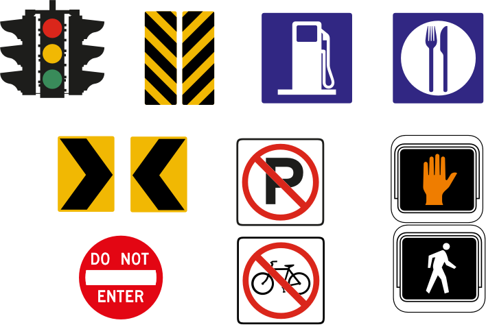 Road Signs Icon Set