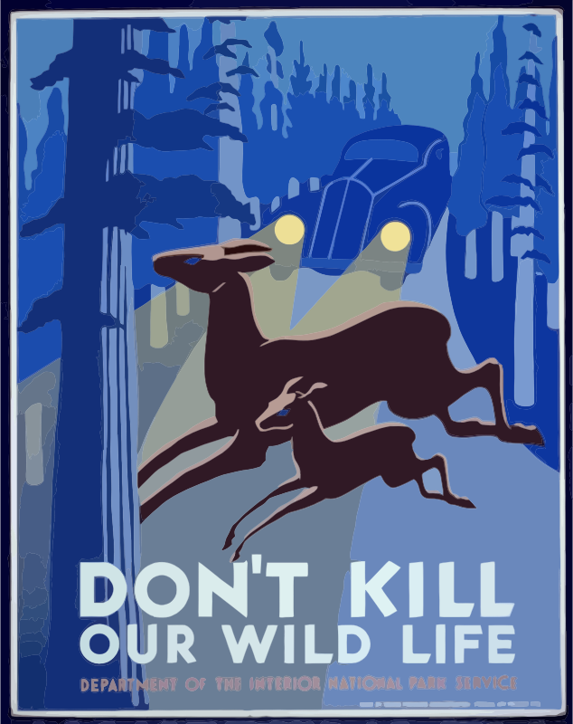Vintage Wildlife Animal Poster