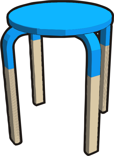 Ikea stuff - Frosta stool, half cyan