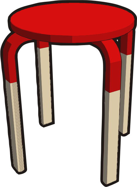 Ikea stuff - Frosta stool, half red