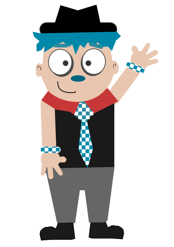 Cartoon blue hair guy