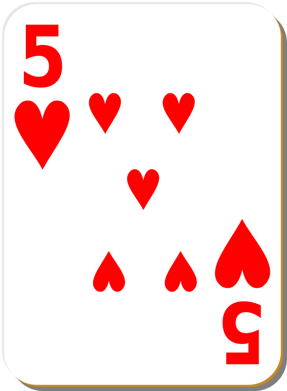 White deck: 5 of hearts