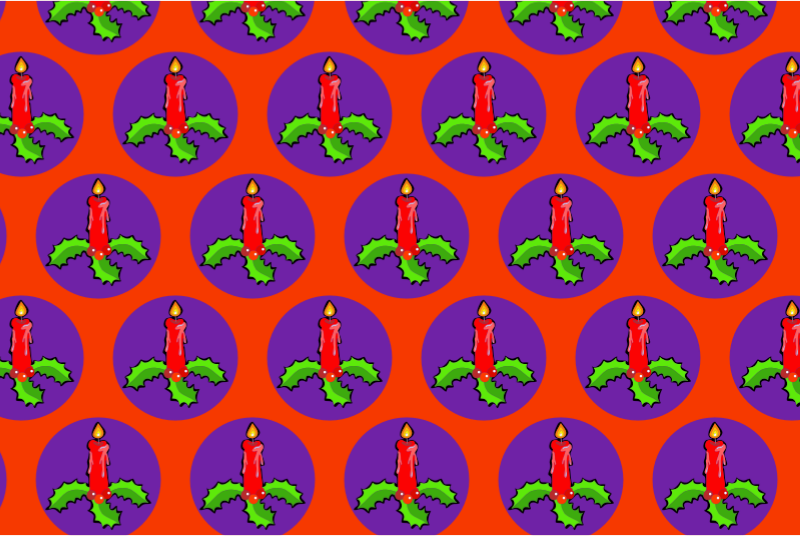 Christmas Candles Seamless Pattern