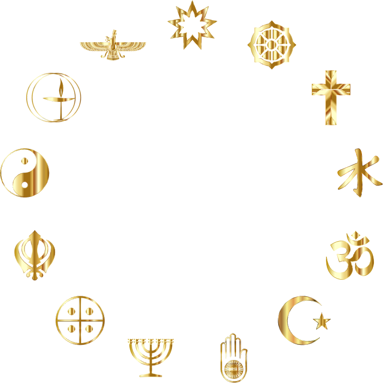 World Religious Symbols Gold