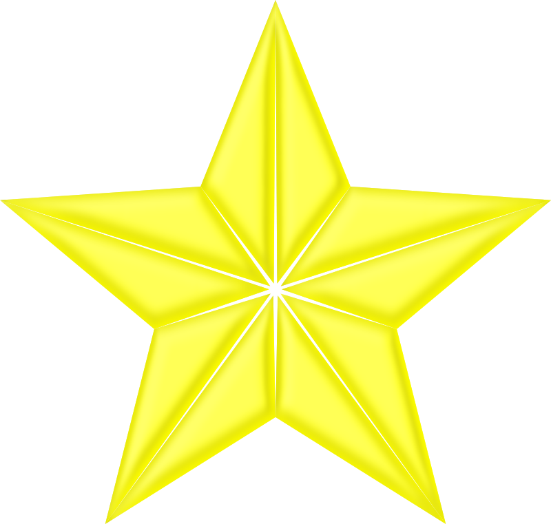 3D segmented yellow star