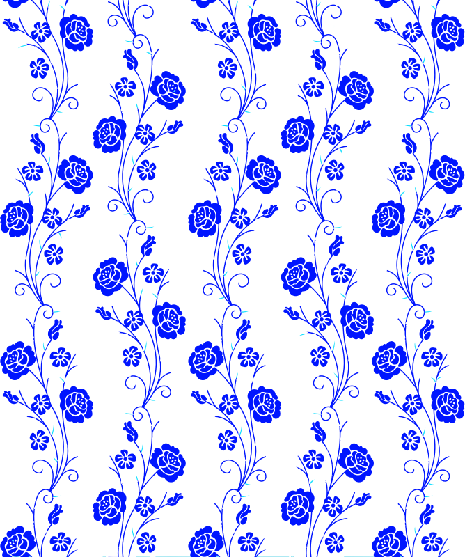Vertical Floral Pattern Without Background