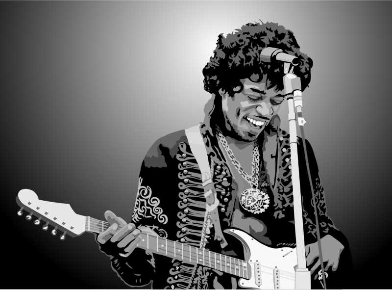 Jimi Hendrix Portrait With Original Background