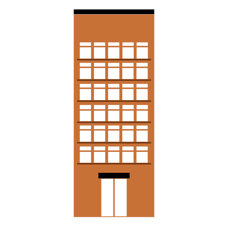 BUILDING-Medium Tall- 3-color-flat-with-empty-space-to-write-design