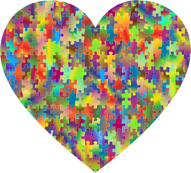 Colorful Puzzle Heart 7