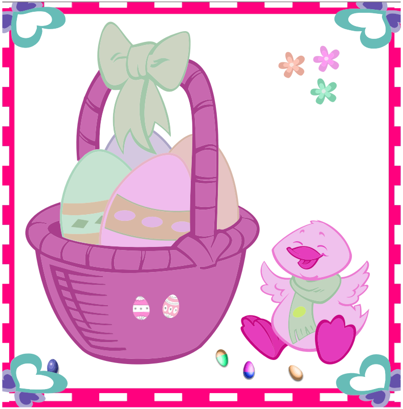 Easter Egg Basket And Duckling 2