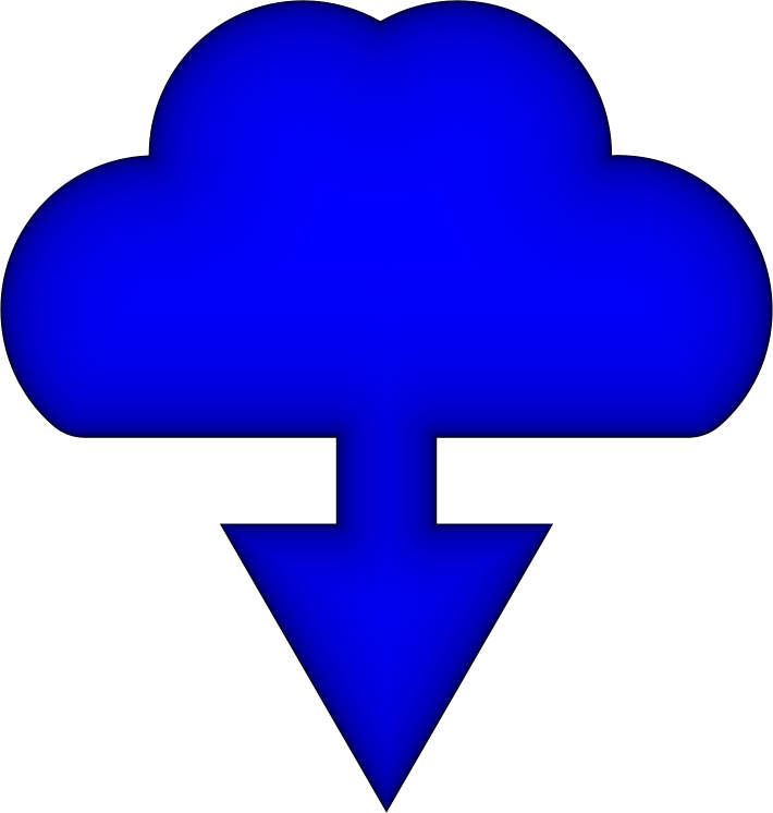 Simple Download Cloud Icon Glowing