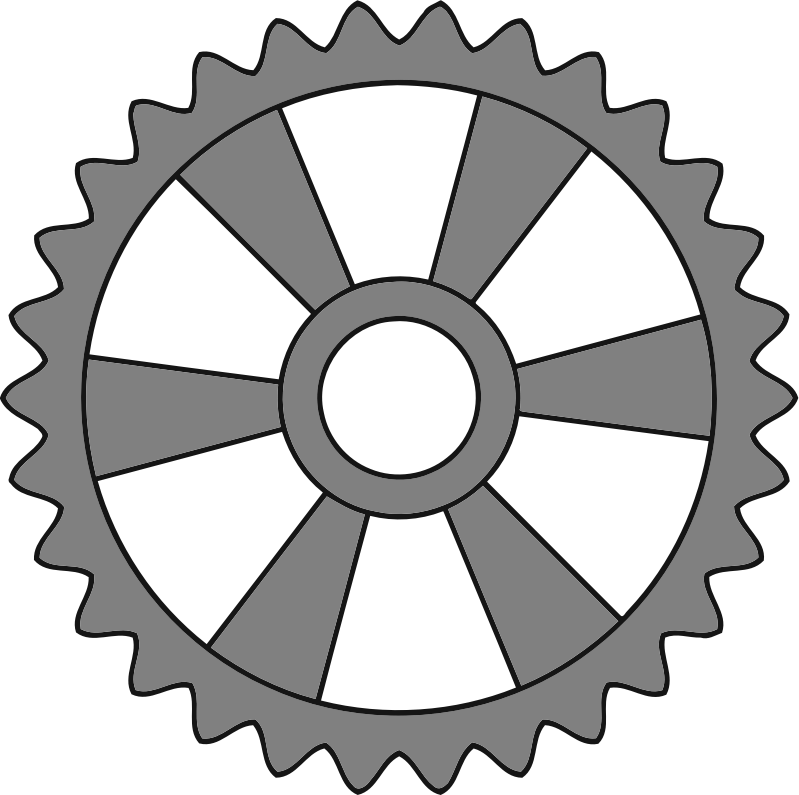 30-tooth gear with radial spokes