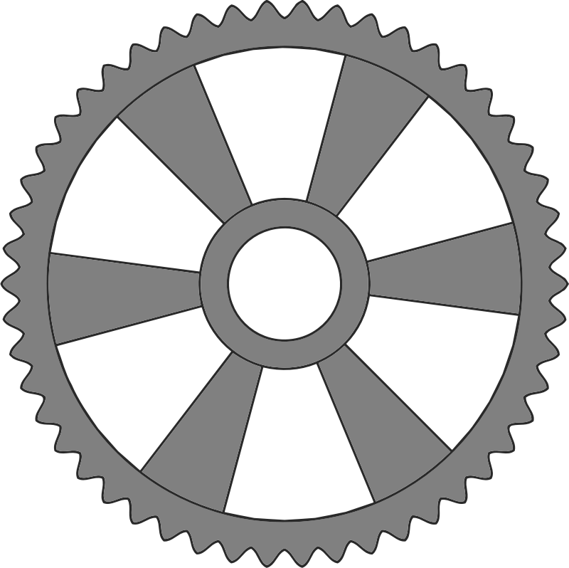 50-tooth gear with radial spokes