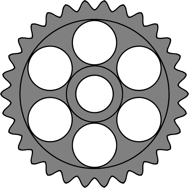 30-tooth gear with circular holes