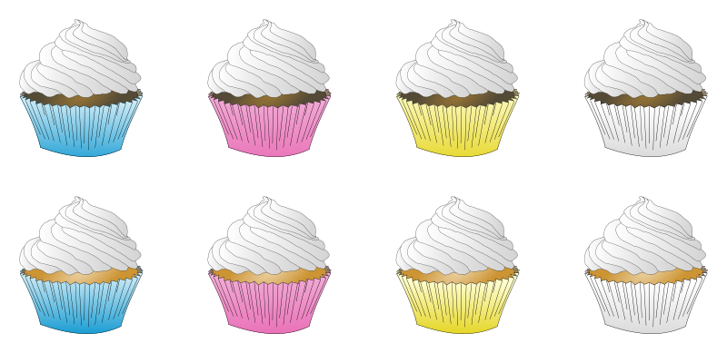 Assorted White Frosted Cupcakes