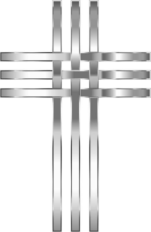 Interlocked Stylized Stainless Steel Cross No Background
