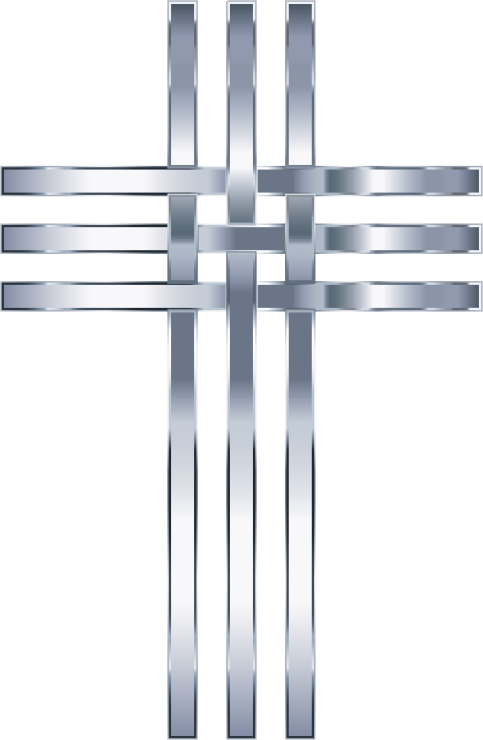 Interlocked Stylized Titanium Cross No Background