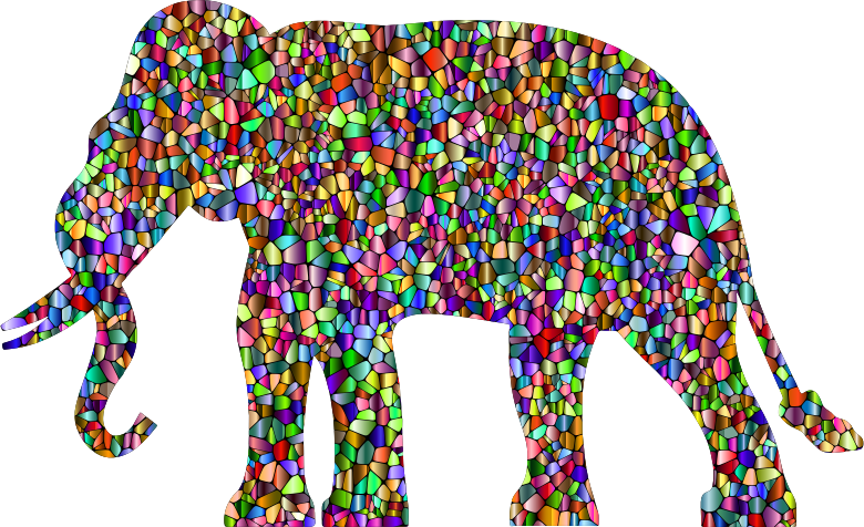 Vivid Chromatic Elephant Silhouette
