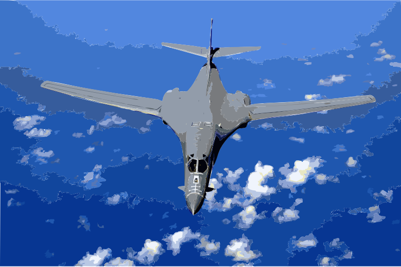 B-1B over the pacific ocean