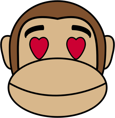 Monkey Emoji - In love