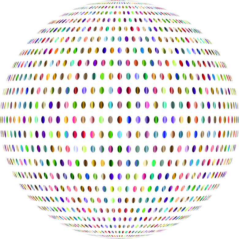 Prismatic Polka Dots Sphere No Background