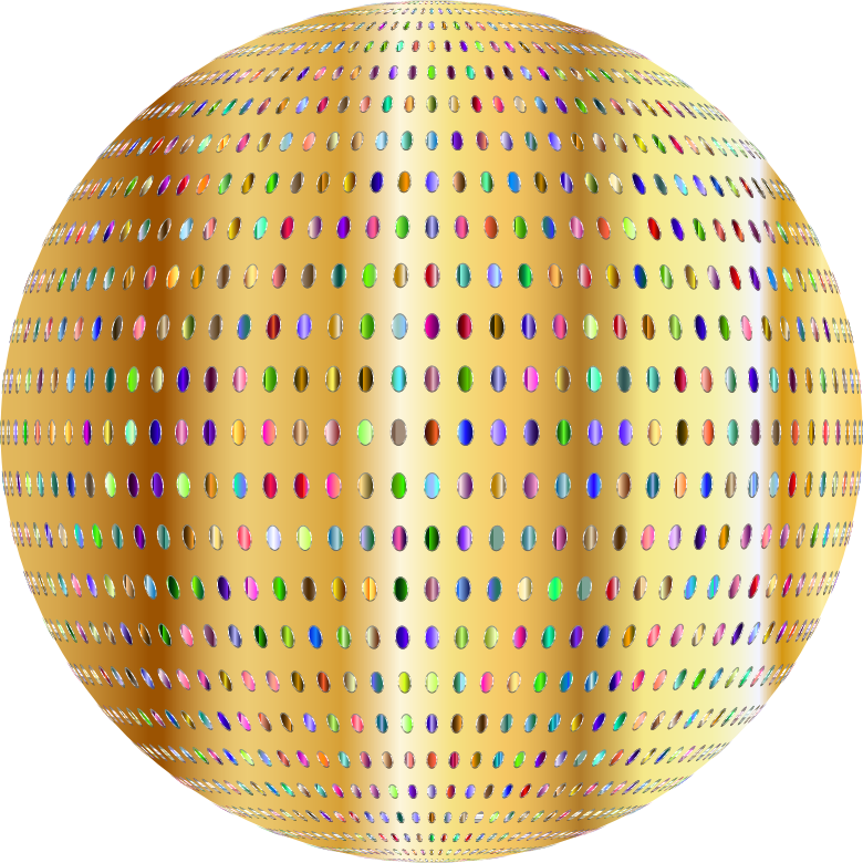 Gold Polka Dots Sphere Variation 2
