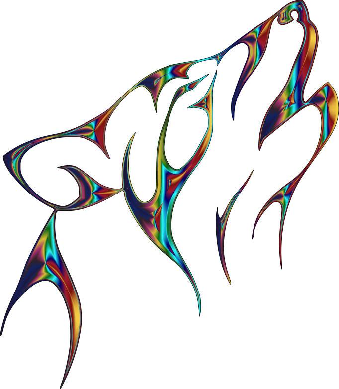 Psychedelic Tribal Wolf No Background
