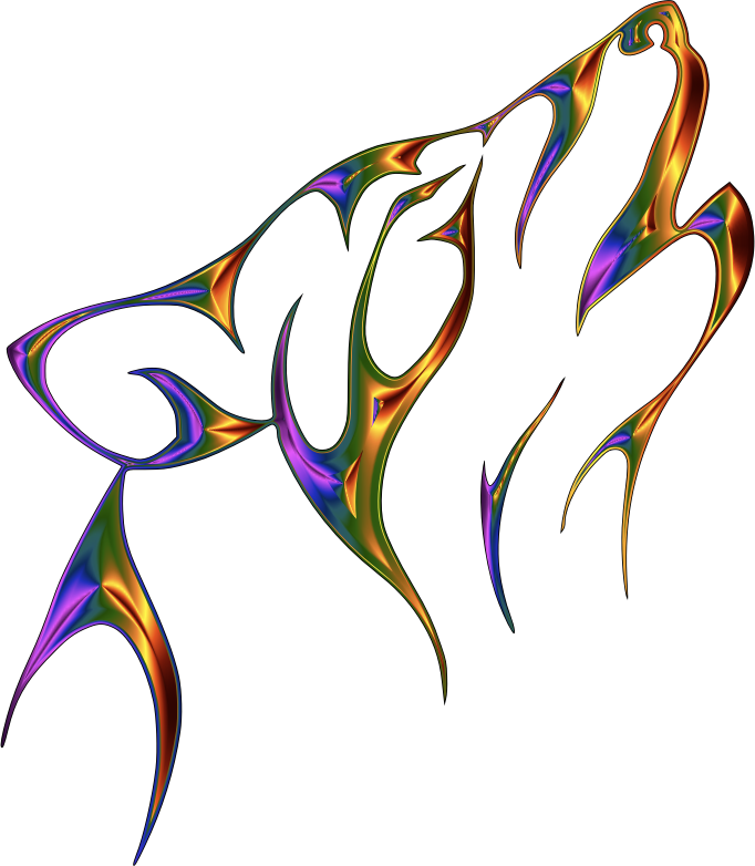Prismatic Tribal Wolf No Background