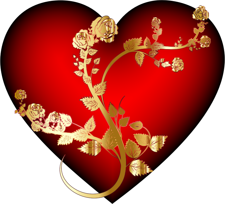 Golden Rose Heart