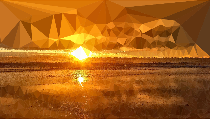Low Poly Lens Flare Sunset
