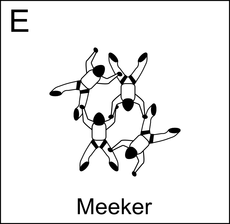 Figure E - Meeker, Vol relatif à 4, Formation Skydiving 4-Way