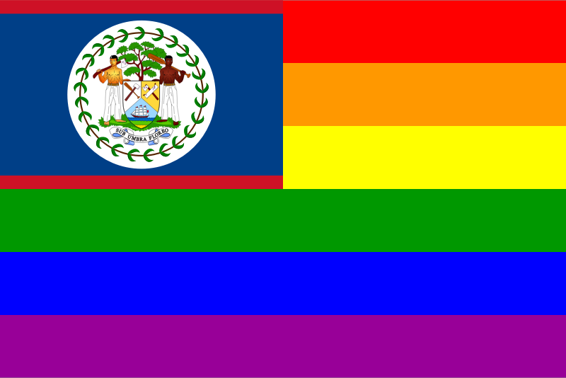 The Belize Rainbow Flag