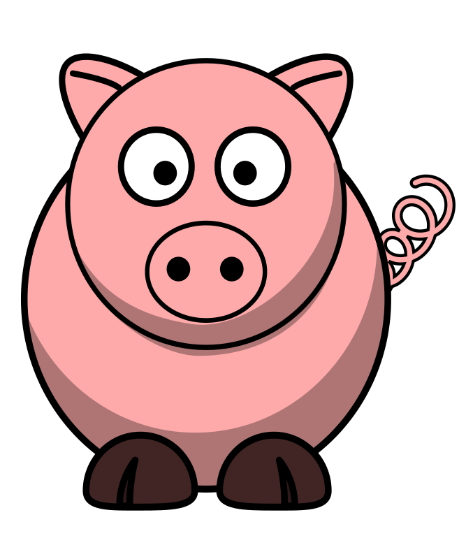 Pig Round Cartoon