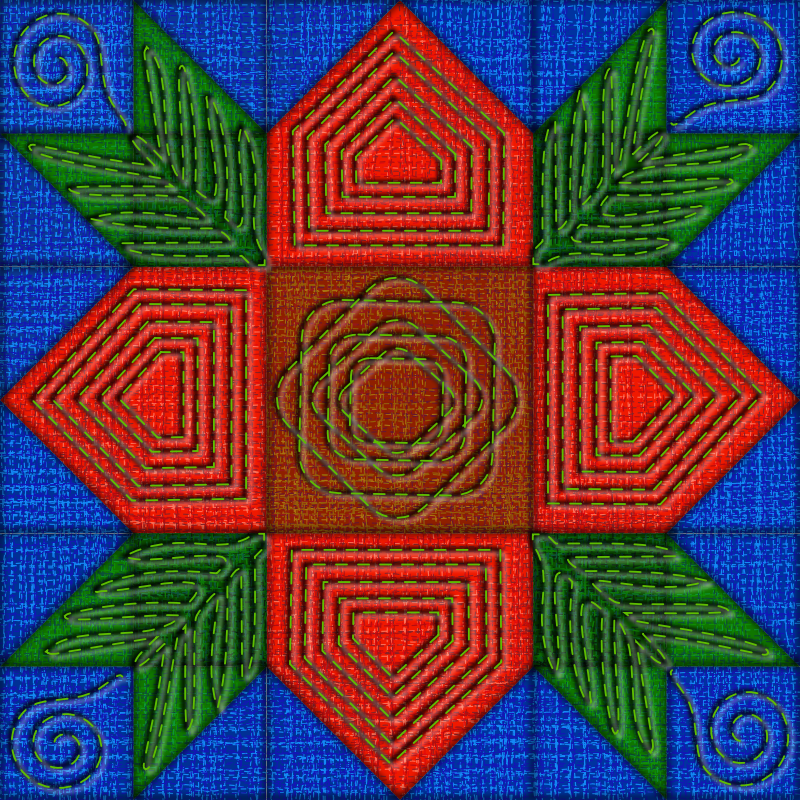 Quilt Block - Geometric Flower
