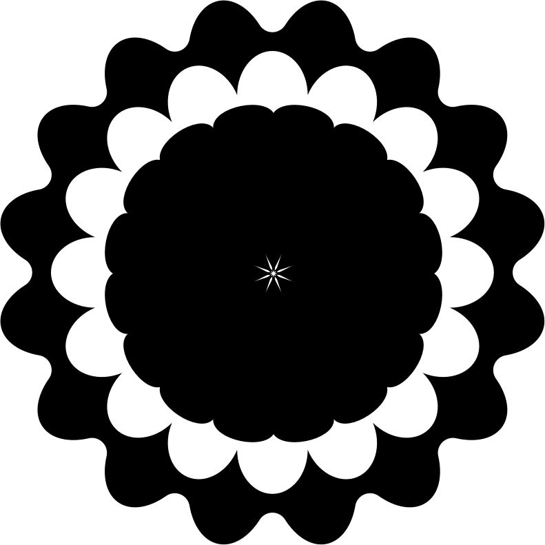 Flower Icon - Black and White
