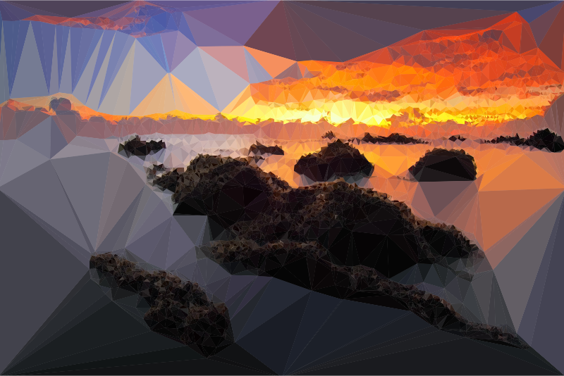 Low Poly Seascape Sunset
