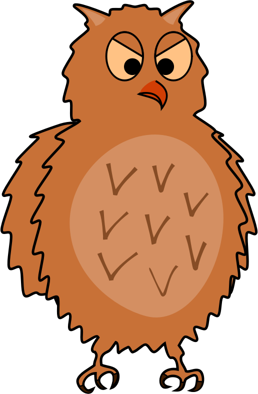 Enraged owl - side view