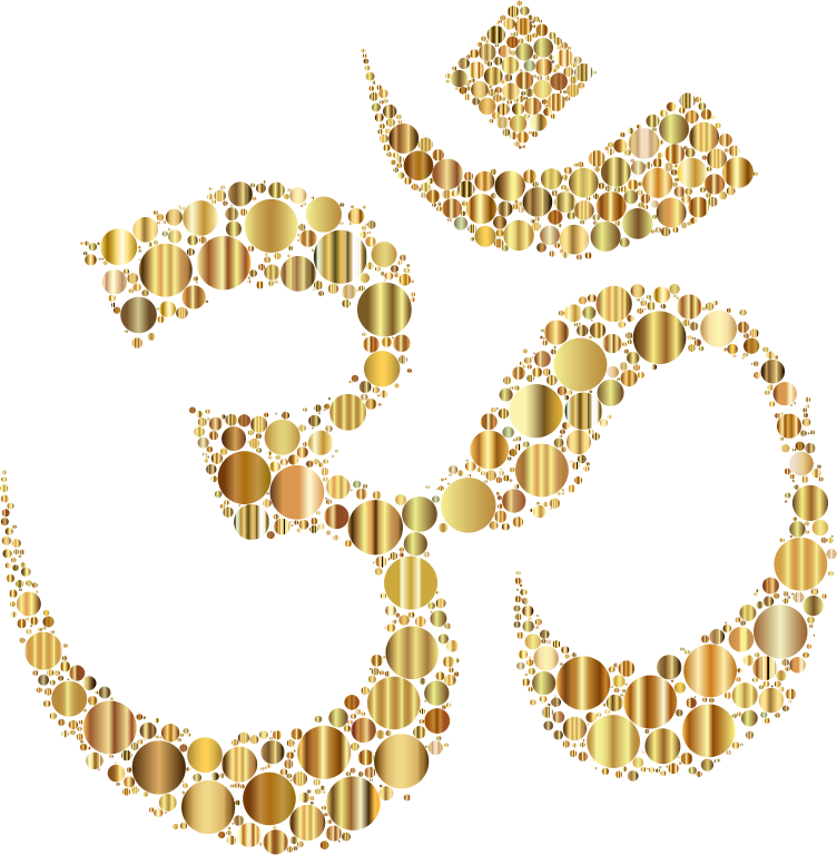 Golden Om Symbol Circles No Background