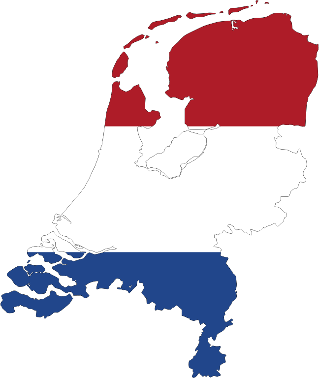 Netherlands Map Flag With Stroke