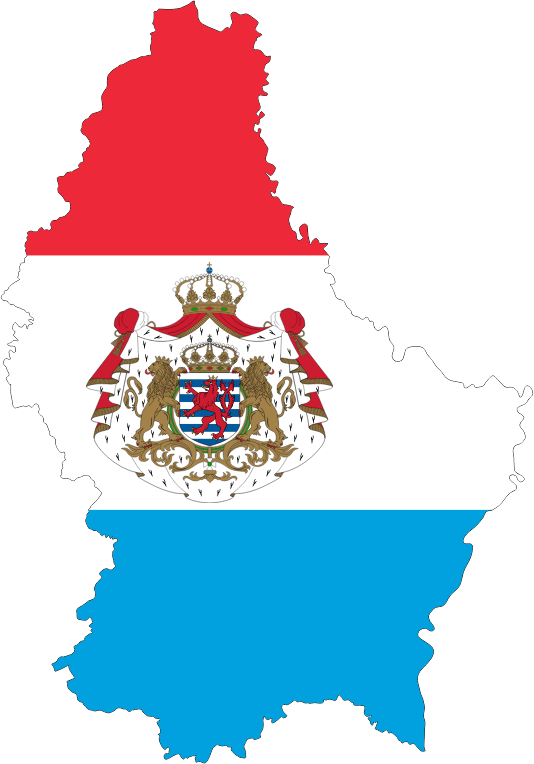 Luxembourg Map Flag With Stroke And Coat Of Arms