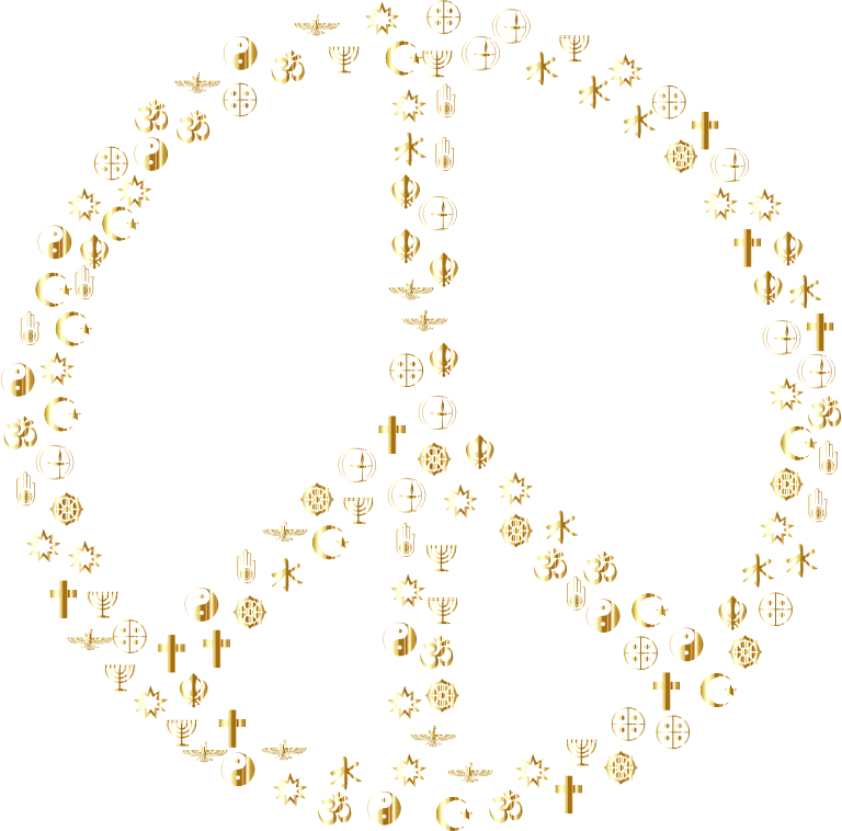 Gold World Religions Peace No Background