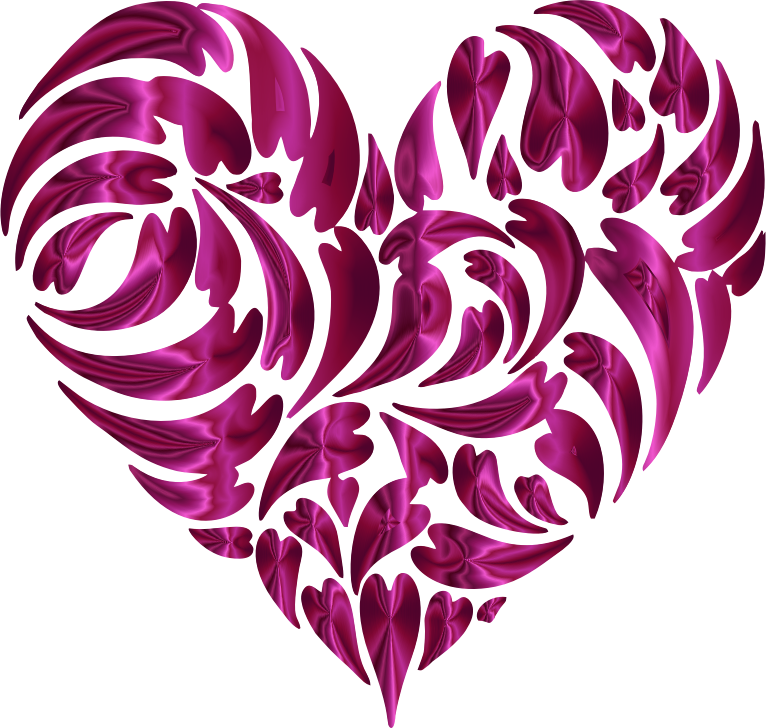 Abstract Distorted Heart Fractal Pink
