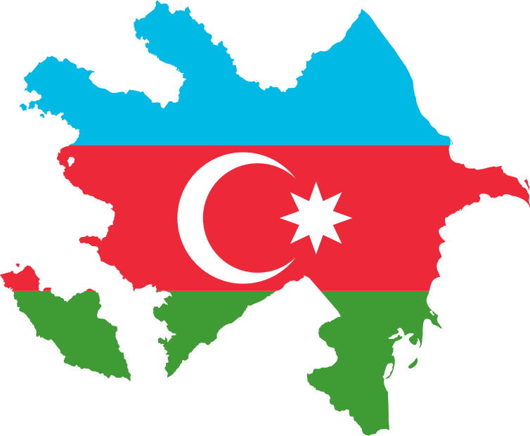 Azerbaijan Map Flag
