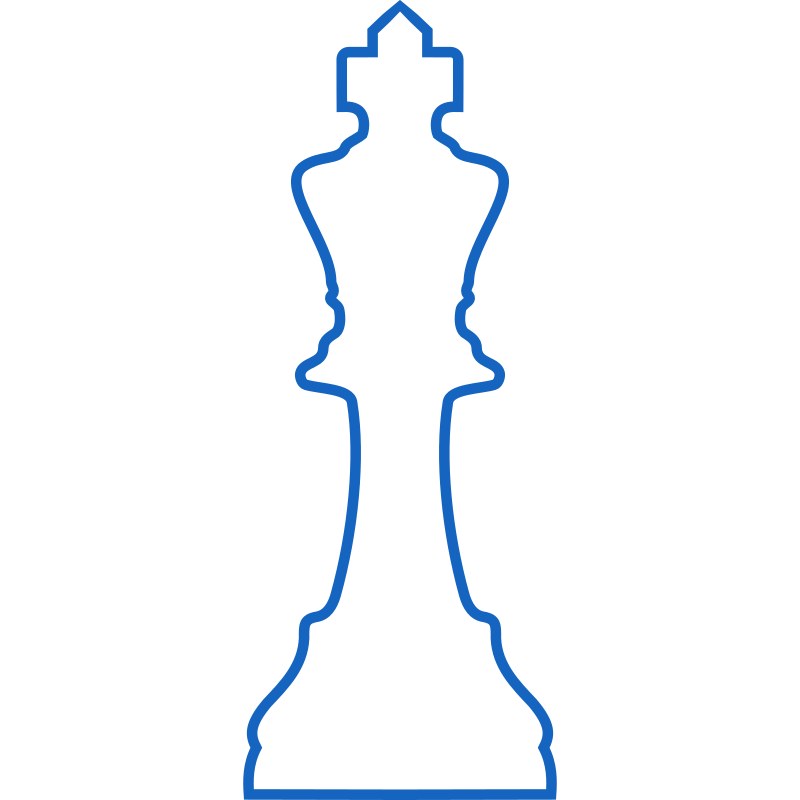 White Silhouette Staunton Chess Piece – King / Rey