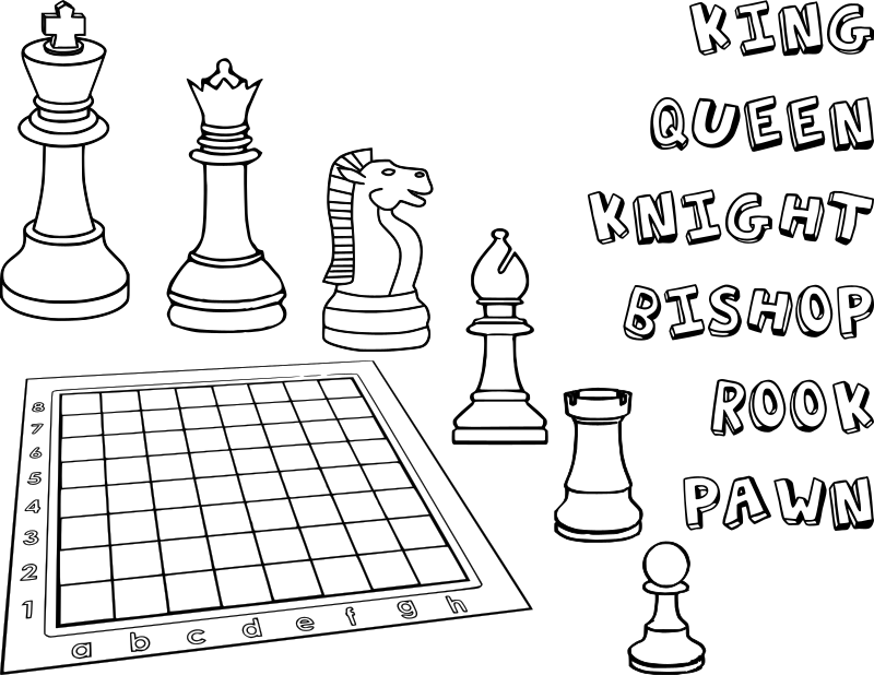 Chess coloring book / Dibujo Ajedrez para colorear -2-