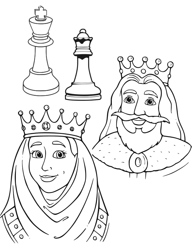 Chess coloring book / Dibujo Ajedrez para colorear -23-
