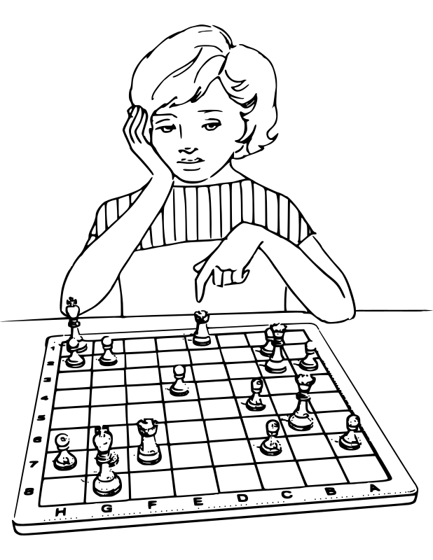 Chess coloring book / Dibujo Ajedrez para colorear -24-