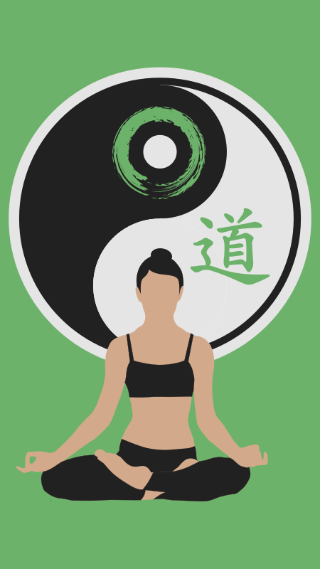 Woman Yoga Yin-Yang Green / Mujer Yin-Yang Verde