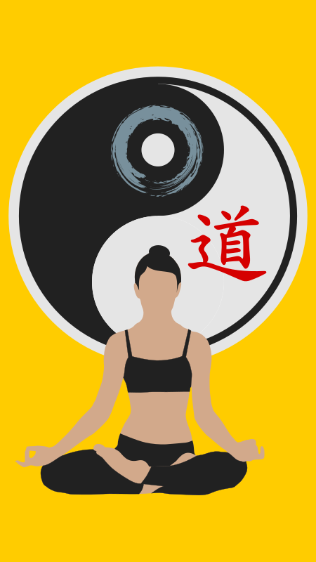 Woman Yoga Yin-Yang yellow / Mujer Yin-Yang Amarillo